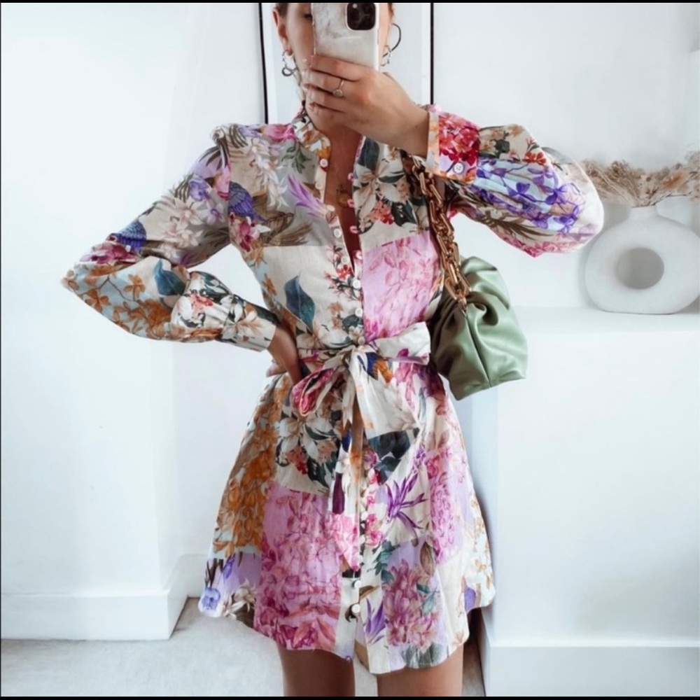 Zara floral print mini dress 🌸